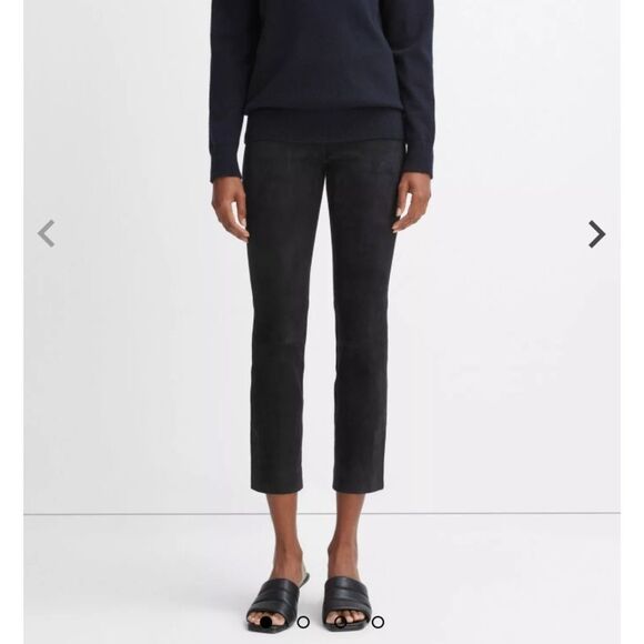 NWT Vince Stretch Suede Split Hem Cropped Pant Coastal Blue size XS - Picture 1 of 10